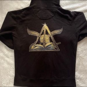 Black Deathly Hollows Zip-up Hoodie